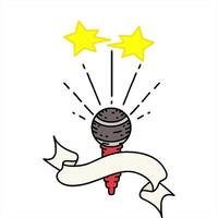 artistic scroll banner with tattoo style microphone video