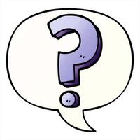 artistic cartoon question mark with speech bubble in smooth gradient style video