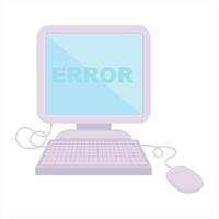 artistic Flat colour illustration of a computer error video