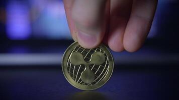 Cryptocurrency Coin Image Set Against a Dynamic and Innovative Digital Background video