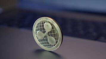 Representation of Ripple Coin on a Digital Surface and Its Role in Modern Finance and Economics video