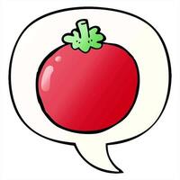 art cartoon tomato with speech bubble in smooth gradient style video