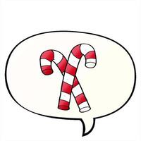cartoon candy canes with speech bubble in smooth gradient style creative drawing video