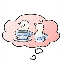 cartoon cup of coffee with thought bubble in smooth gradient style creative drawing video