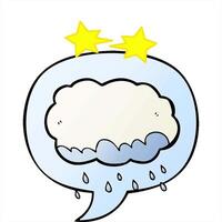 dessin animé pluie nuage avec discours bulle dans lisse pente style Créatif dessin video