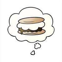smore cartoon with thought bubble in smooth gradient style creative drawing video