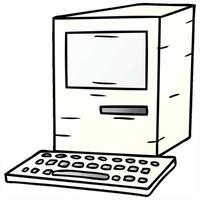 hand drawn gradient cartoon doodle of a computer and keyboard creative drawing video