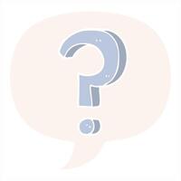 cartoon question mark with speech bubble in retro style creative drawing video