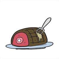 cartoon plate of cooked beef creative drawing video