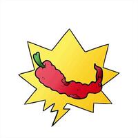 cartoon chili pepper with speech bubble in smooth gradient style creative drawing video