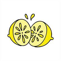 cartoon of a fresh lemon sliced in two creative drawing video