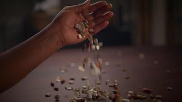 A Beautiful Handful of Stunning Gems and Stones Elegantly Arranged on a Display Table video