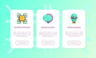Artificial Intelligence Landing Page Set, Electric Brain, Neural Network, Modern Data Storage, Website Template Illustration vector