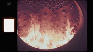 The Intense Flames Generated in a Highly Efficient and Powerful Industrial Furnace Setting video