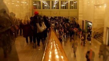 The bustling and busy Grand Central Terminal filled with a dynamic crowd in constant motion video