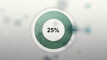 Circular Progress Indicator currently displayed at twelve percent completion status video