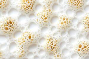 Abstract pattern of foamy bubbles with porous texture and light design elements photo