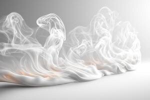 Abstract white smoke swirls on gradient background photo