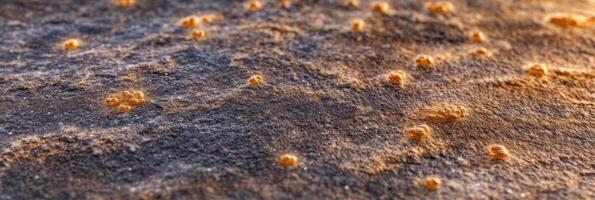 Macro view of mold spores on a weathered surface highlighting texture photo