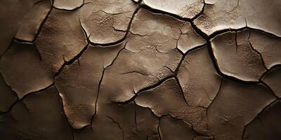 Close-up view of cracked parched earth capturing natural texture patterns photo