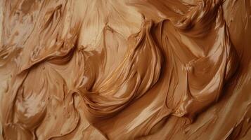 Textured abstract waves of brown paint with rich swirling patterns photo