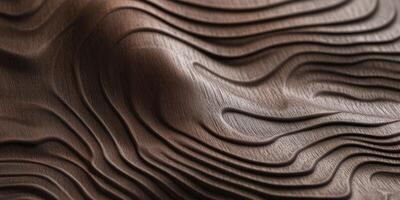 Close-up of wavy wooden surface pattern with natural texture and lines photo