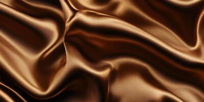 Luxurious dark brown velvet fabric with elegant folds photo