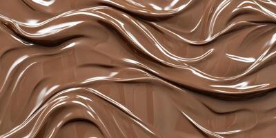Smooth and glossy chocolate waves creating a luxurious abstract pattern photo