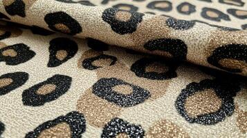 Leopard pattern textile close up featuring wild animal print design photo