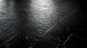 Textured black stone floor with subtle reflections and natural patterns photo