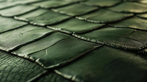 Close-up texture of dark green reptile skin with scaled pattern surface photo