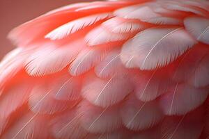 Close-Up of Pink Feathers With Delicate Patterns for Nature and Texture Design photo