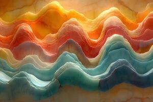 Vibrant Abstract Waves of Colorful Layers in Stone Texture Design photo