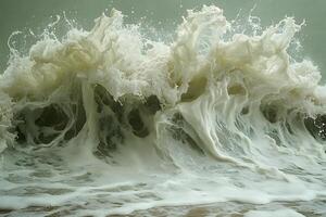 Dynamic Ocean Waves Crashing on Shoreline - Perfect for Nature and Sea-Themed Designs photo