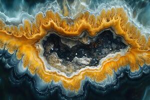 Mesmerizing Abstract Aerial View of Oceanic Rock Formation for Artistic Prints photo