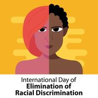 illustration graphic of display of two faces of different ethnicities, perfect for international day, elimination of racial discrimination, celebrate, greeting card, etc. vector