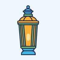 A lamp with a green and blue top vector