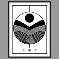 A modern sunset geometric lines of border and frame. Perfect lines and shape. vector