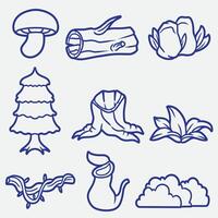 set of forest with outline style good for icon, symbol, element design, etc vector