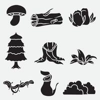 set of forest good for icon, symbol, element design, silhouette design, etc vector
