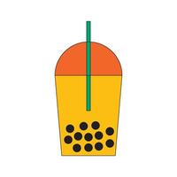 Illustration juice boba unique design with blank background vector