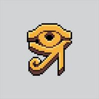 Pixel art illustration Eye of Horus. Pixelated Horus Symbol. Eye of Horus Symbol Icon pixelated for the pixel art game and icon for website and game. vector