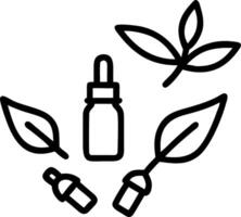 Floating bamboo leaves with levitating essential oil bottles isolated on white background. vector