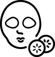 Floating face mask and cucumber slices vector