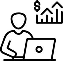Financial analyst working on green portfolio strategy with eco friendly graphs on laptop vector