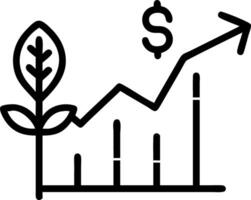 Financial graph growing into a tree with copy space vector