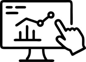 Financial analyst pointing at data on computer screen vector