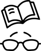 Floating first book and reading glasses vector