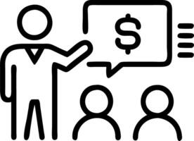 Financial coach with group of clients in workshop setting vector