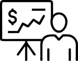 Financial analyst studying green market trends on a plain background vector